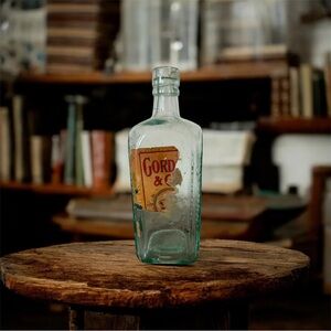 Antique Bottle of Gordon's Dry Gin, likely from the early 20th century, Empty